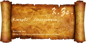 Kanyó Zsuzsanna névjegykártya